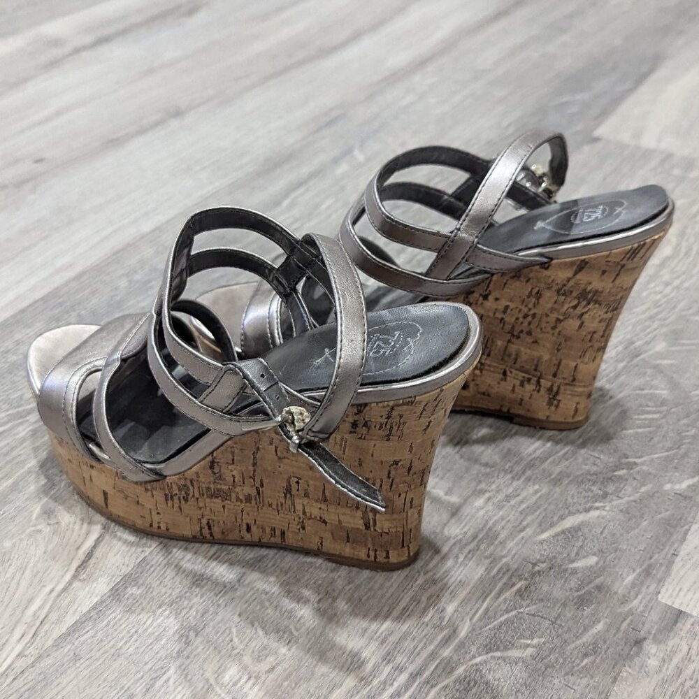 Silver Metallic Platform Sandals - Picture 3 of 6